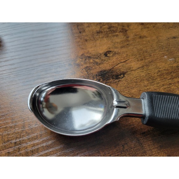 Stainless Steel Ice Cream Scoop w/Black Plastic Grip Handle - Picture 3 of 7